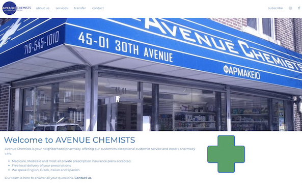social media, logo and web site design for independent pharmacy in NYC
