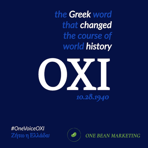 #OneVoiceOXI OXI DAY campaign from One Bean Marketing