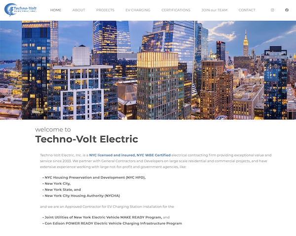 web site design for Electrical Contractors in NYC